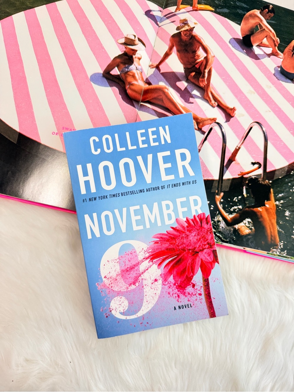 Target Blue November 9 Paperback with Pink Flower Accent
